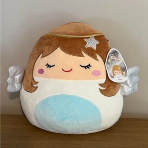 Squishmallow 12” Nicky Christmas Angel Brown Hair Sparkle Wings 2021 New W/ Tags